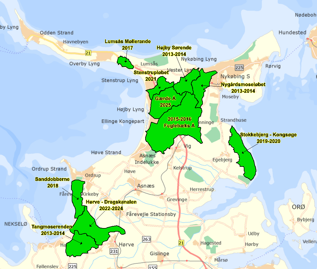 Kort over områder spildevand i det åbne land