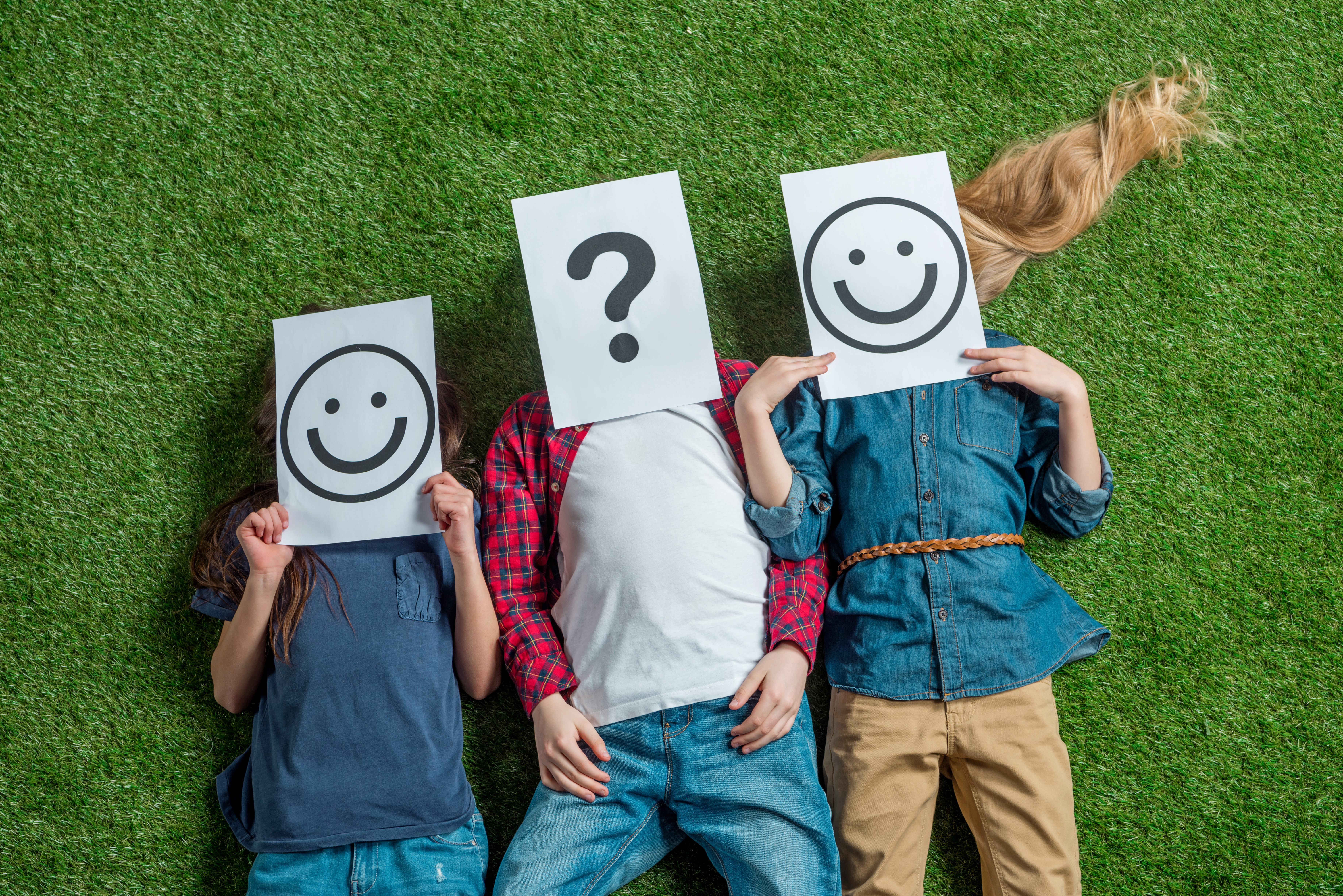 Skolebørn med Smiley face